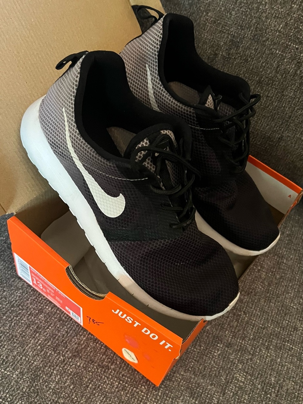 Nike Black and Gray Mesh Athletic Sneakers